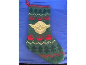 YODA CHRISTMAS STOCKING Knit Star Wars Disney - MTFBWY